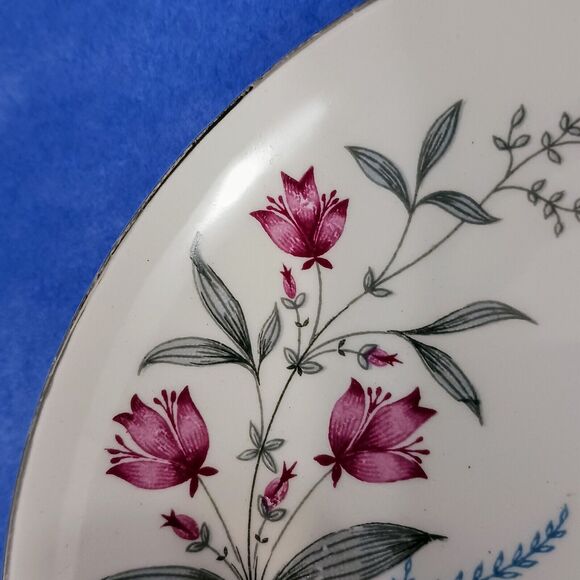 Royal Monarch China Dinner Plate Fern Valley Holland Platinum Replacement MCM - Picture 11 of 15